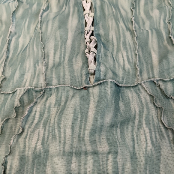 ๐HP๐ New House of CB Dylan Ivy Sexy Mesh Lace Up Long Sleeve Mini Dress Large - Picture 13 of 15